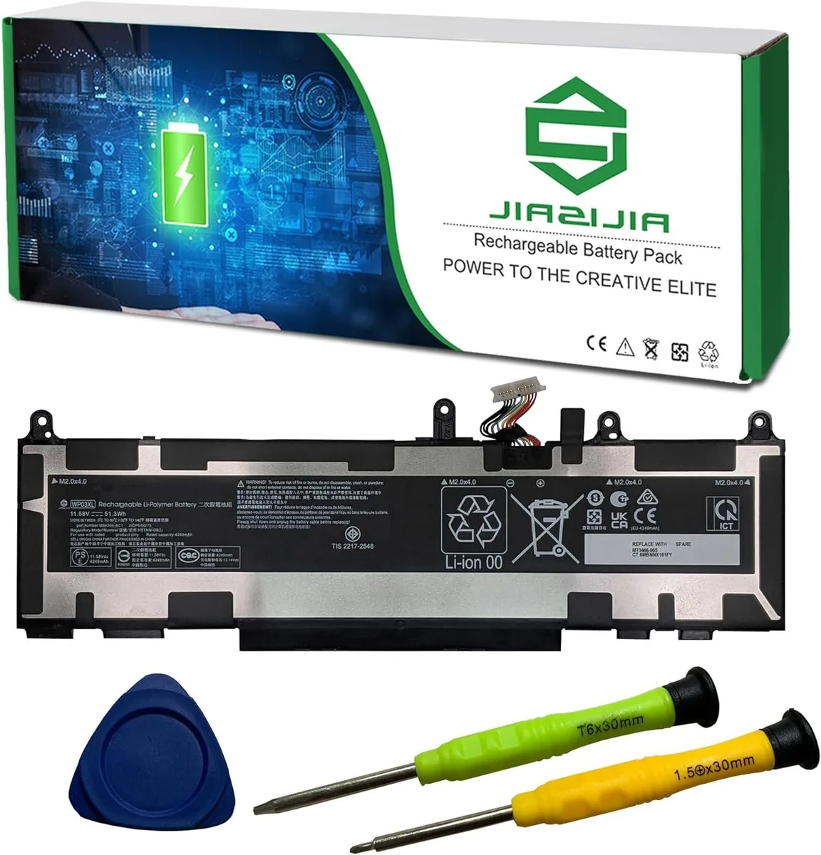 NShi NShi WP03XL 11.58V 51.3Wh 4249mAh laptop battery — product photo