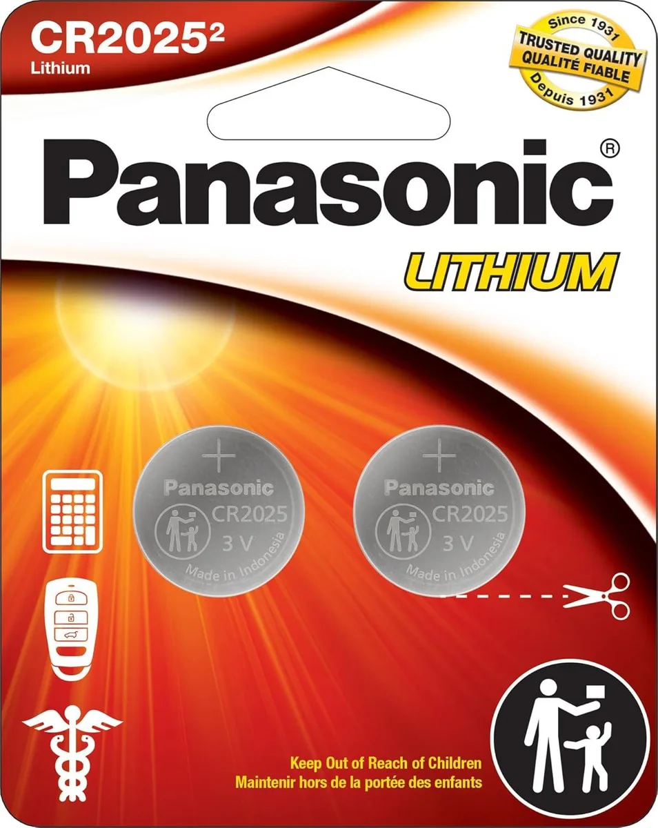 Panasonic Panasonic CR2025 3V Lithium Coin Cell Battery 2-Pack 165mAh — product photo