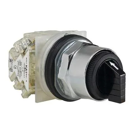Schneider Electric 30 mm black selector switch with chrome bezel and lever operator