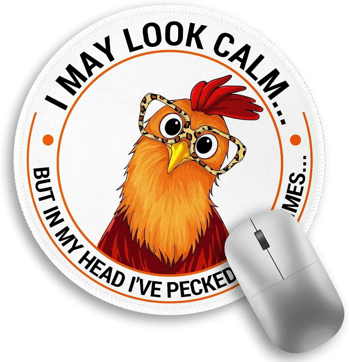 BAOFENG BAOFENG Funny Chicken Mouse Pad Round 8.6 inch — product photo