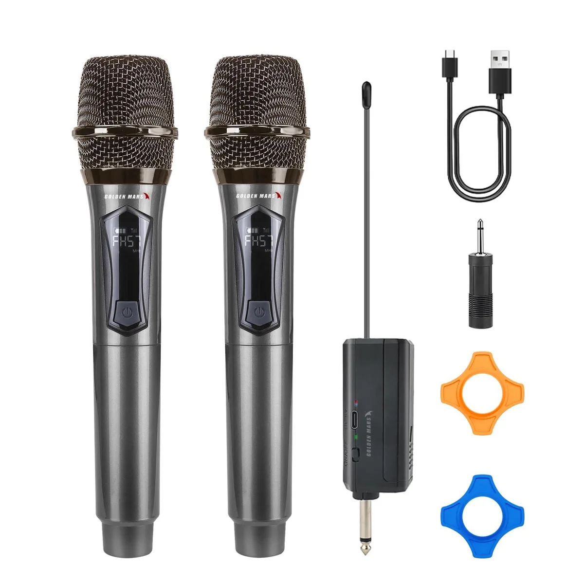  GOLDEN MARS KM1-G27 Wireless Microphone Gray 2.4G 500 ft 6.35 mm Jack — product photo