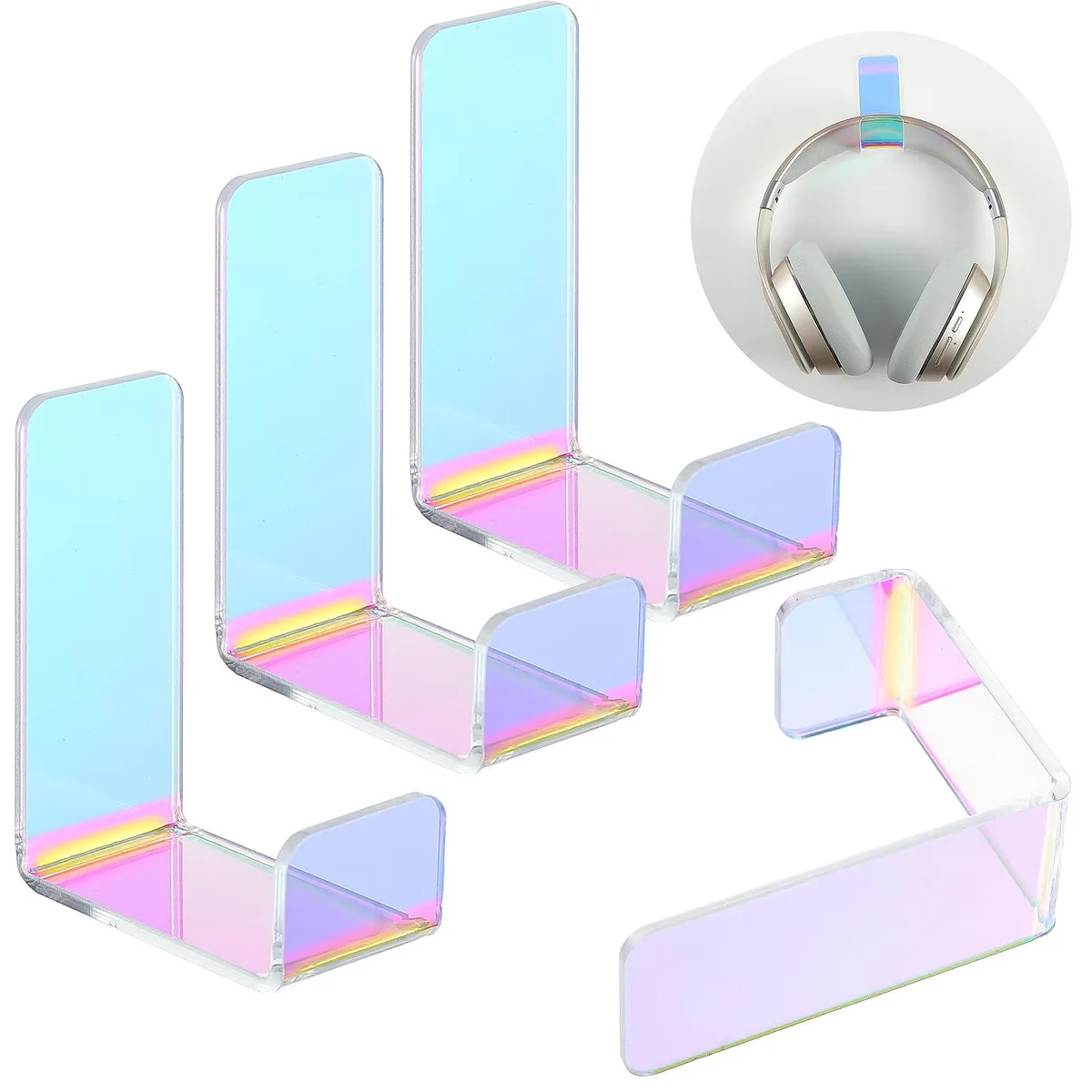 Weewooday CA-Weewooday-4678 4-Piece Acrylic Headphone Hanger — product photo