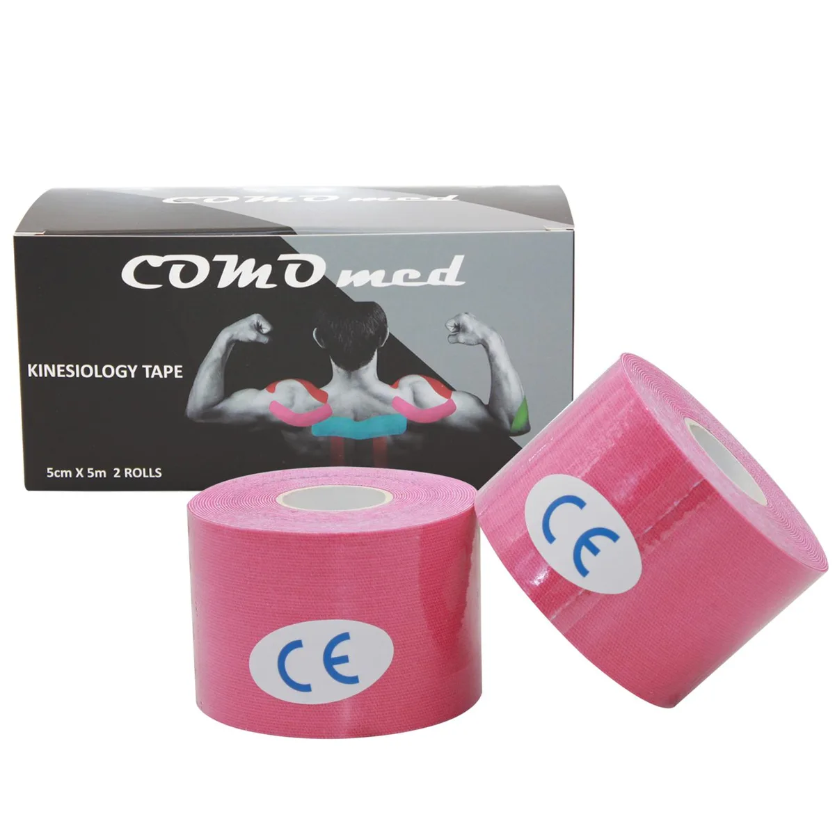 COMOmed COMOmed Kinesiology Tape Hot Pink 2 in x 16.5 ft 2 Rolls — product photo