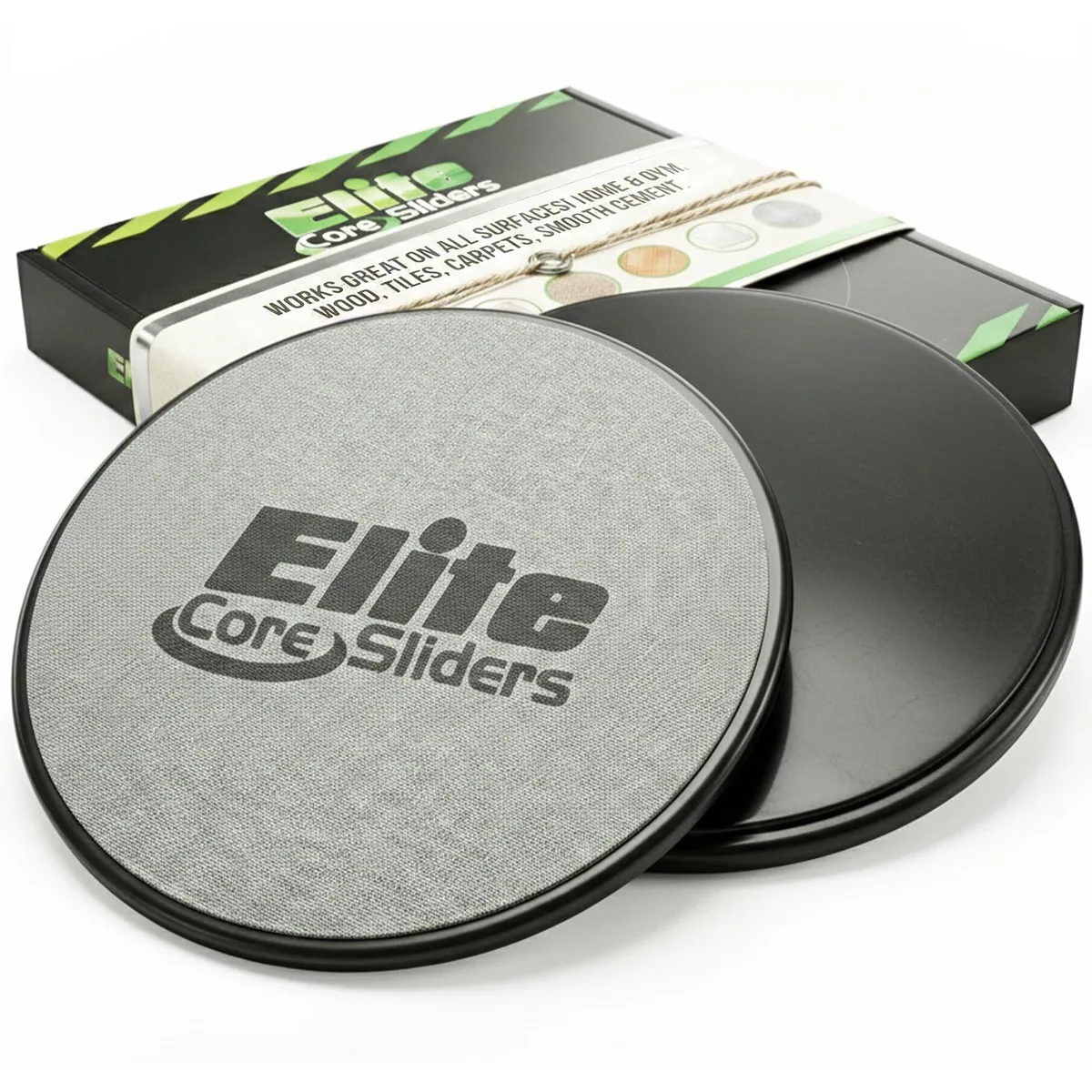 Pair of 7.09 inch dual-sided core sliders, smooth plastic one side foam reverse
