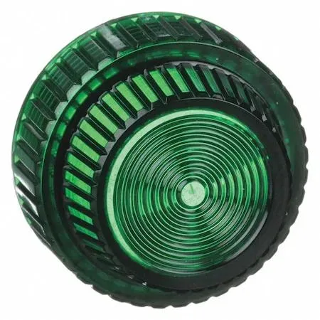 Green 30 mm plastic Fresnel pilot light lens