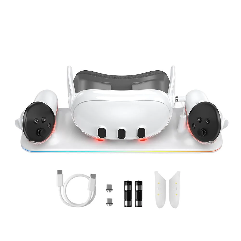 ZVTE ZVTE Compact Charging Dock for Meta Quest 3, 1800mAh batteries, RGB light — product photo