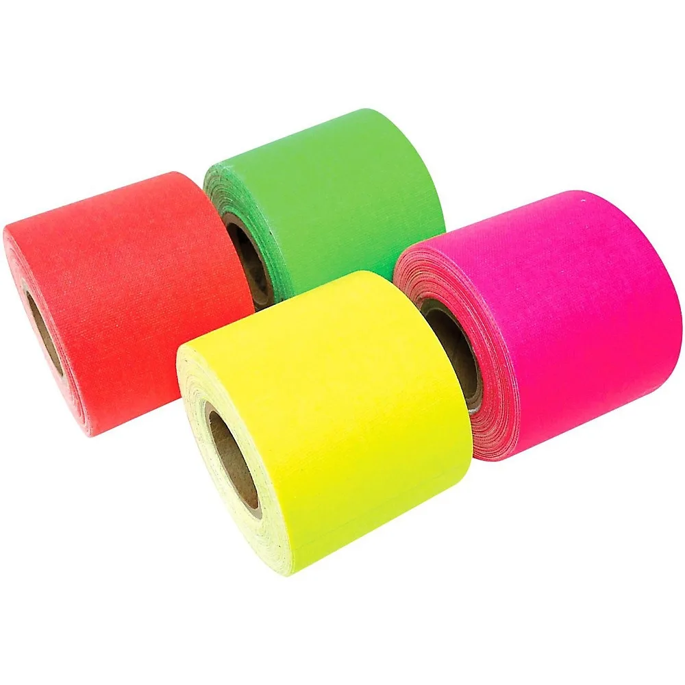 American Recorder Technologies American Recorder Technologies Mini Roll Gaffers Tape 2 In x 8 Yards - Green Yellow Pink Orange dj accessory — product photo