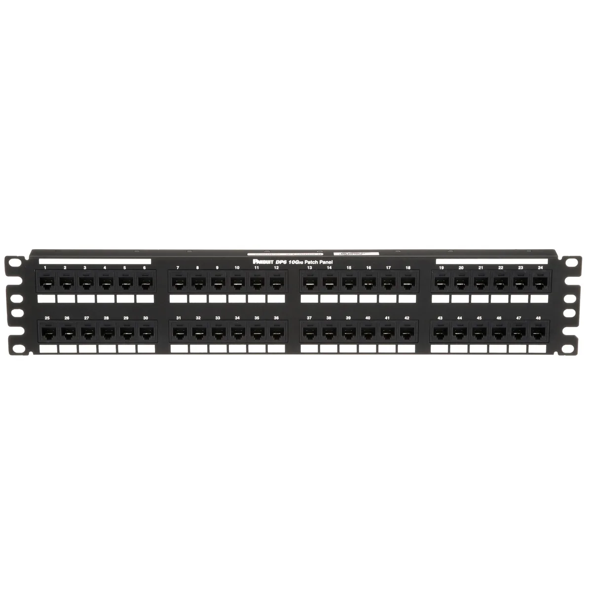 Panduit Panduit DP486X88TGY 48-Port Cat6a Punchdown Patch Panel 2RU — product photo