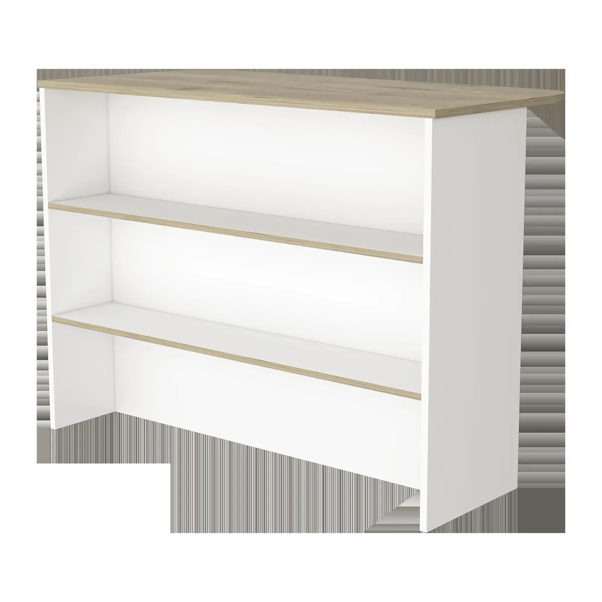 FM FURNITURE FM FURNITURE Crete Kitchen Island White / Light Pine 47.2"W 3-Tier Shelves — product photo