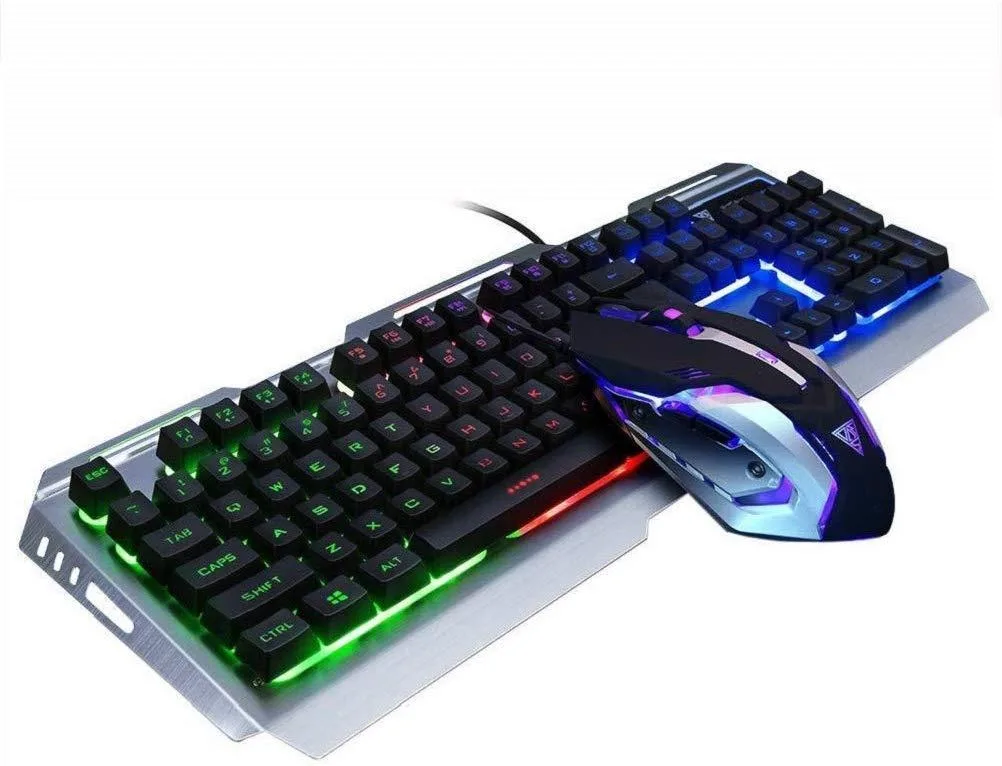 ANZERWIN V1 Wired Gaming Keyboard Mouse Combo RGB Rainbow LED Backlit — product photo