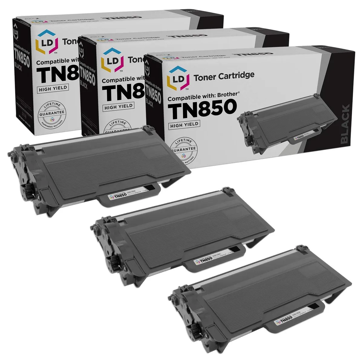 LD Products LD Products TN850 High Yield Black Toner Cartridge 3-Pack — product photo