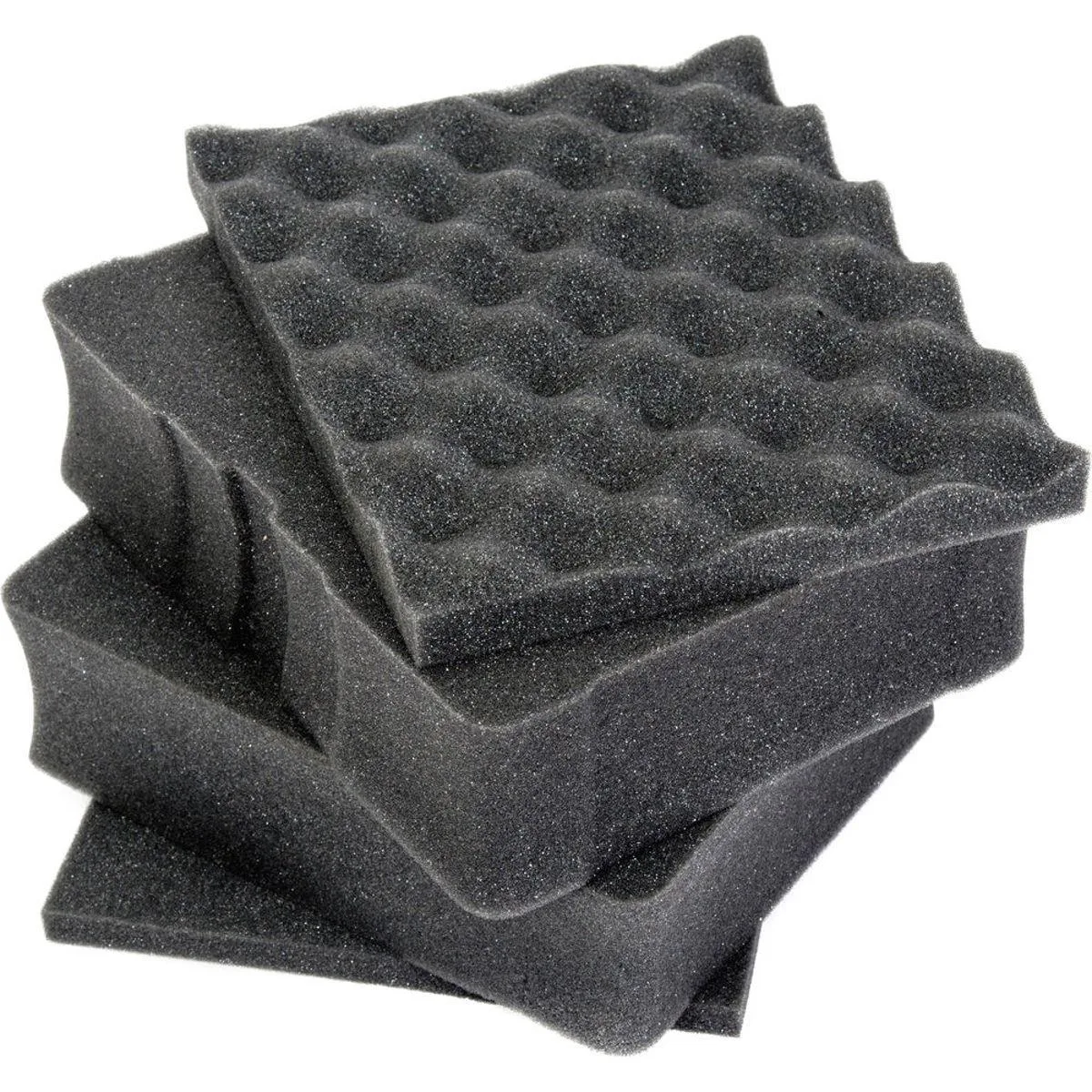 Rectangular charcoal polyurethane foam block with pre-scored cubed layer for 908 case
