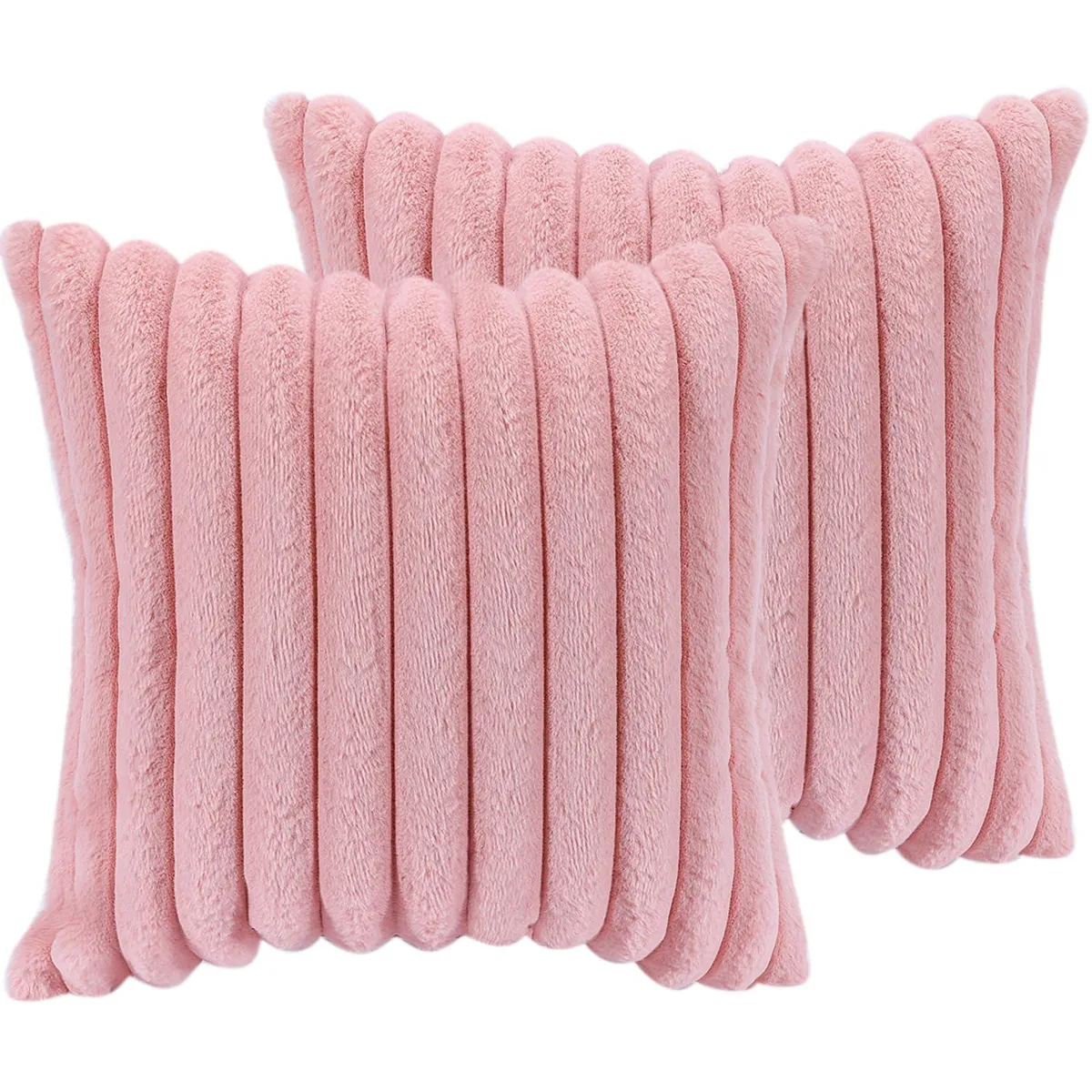  COTEY PC-FV-Pink-45 18" x 18" Bed Pillow Covers Set of 2 Pink Polyester — product photo