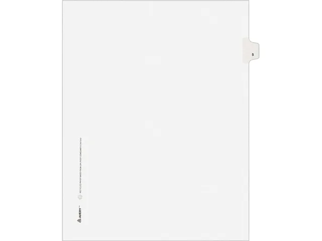 Avery Avery 82203 Allstate-Style Legal Side Tab Divider, Letter, White, 25 Pack — product photo