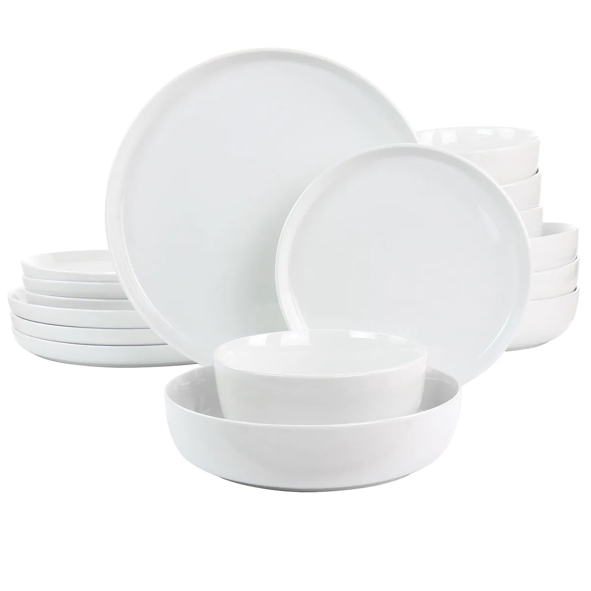 Gibson Home Gibson Home White Deco 16 Piece Fine Ceramic Dinnerware Set — product photo