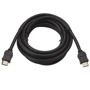 Black 12 ft HDMI cable with male connectors on both ends