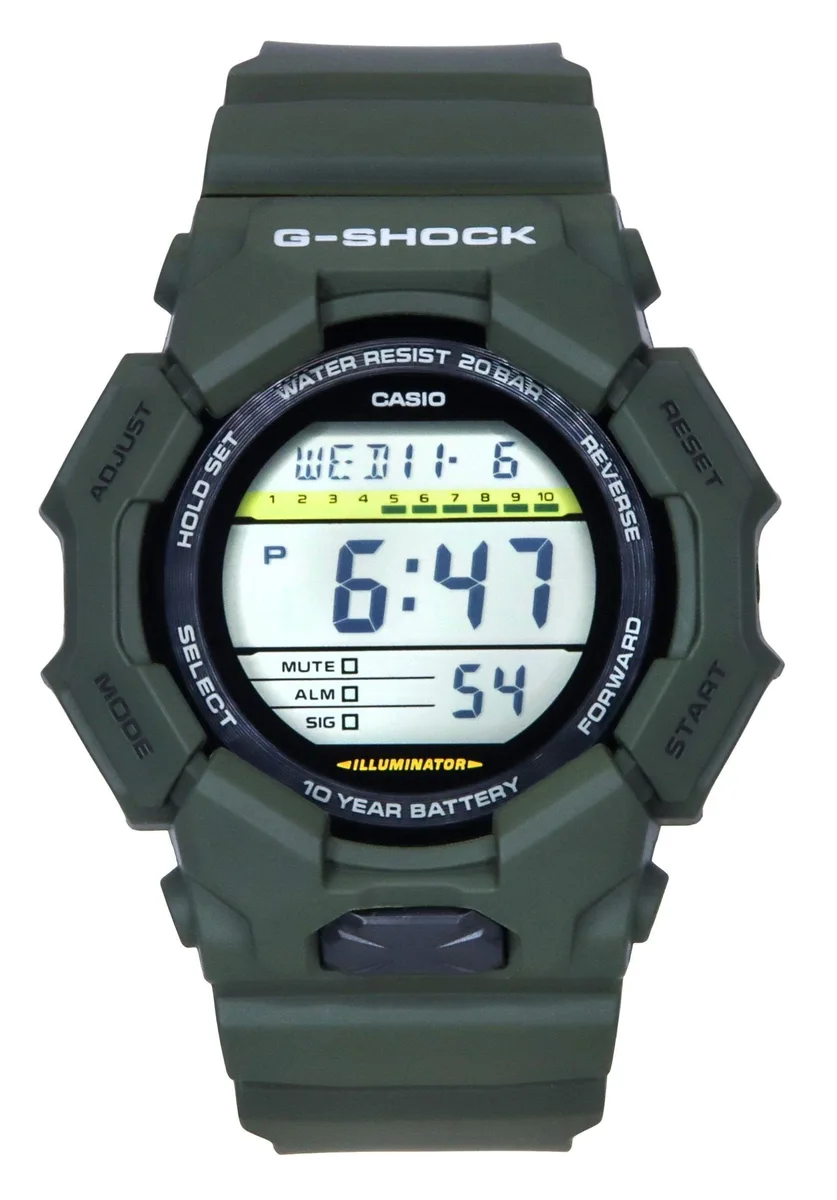 CASIO CASIO G-Shock GD-010-3 Green Carbon Resin Watch 55.1 x 51.9 mm 200m 10-Year Battery — product photo