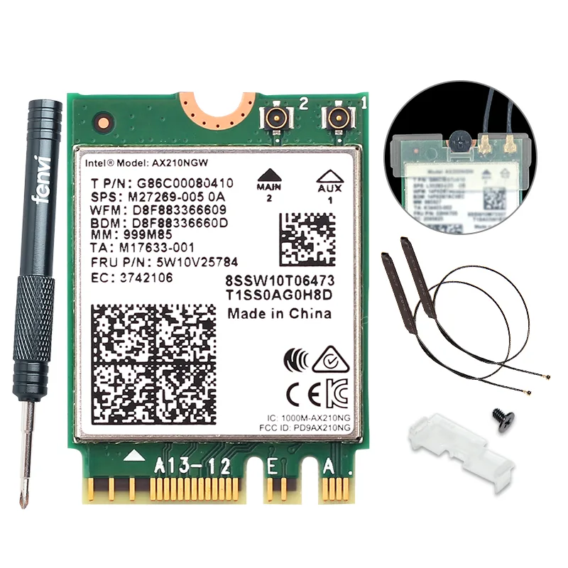 fenvi fenvi AX210NGW Wi-Fi 6E M.2 2230 adapter Bluetooth 5.3 — product photo