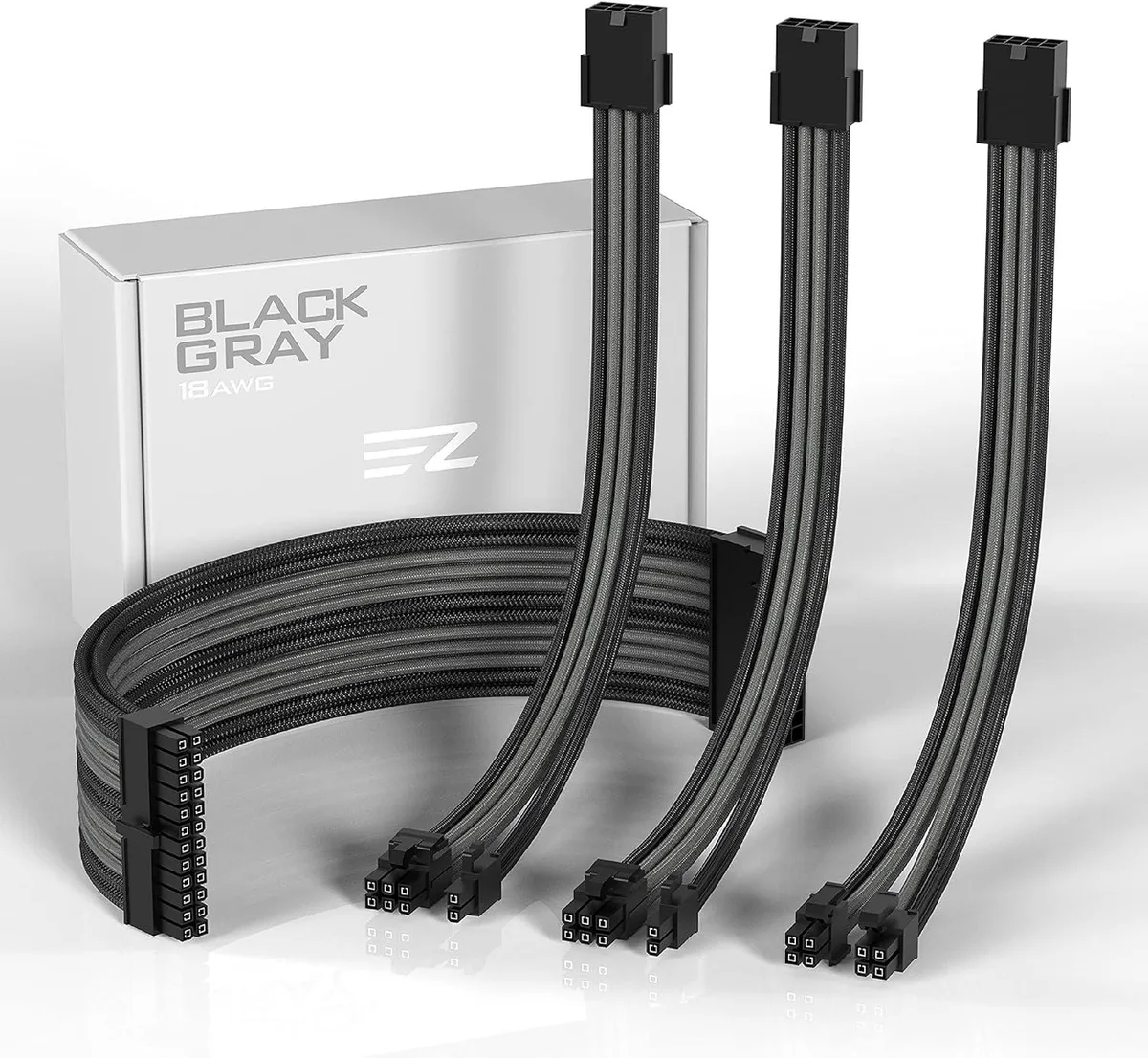 PISKEKAT PISKEKAT 24-pin ATX, 8-pin EPS, 2x 8-pin PCIe 300 mm Black Grey server rack — product photo