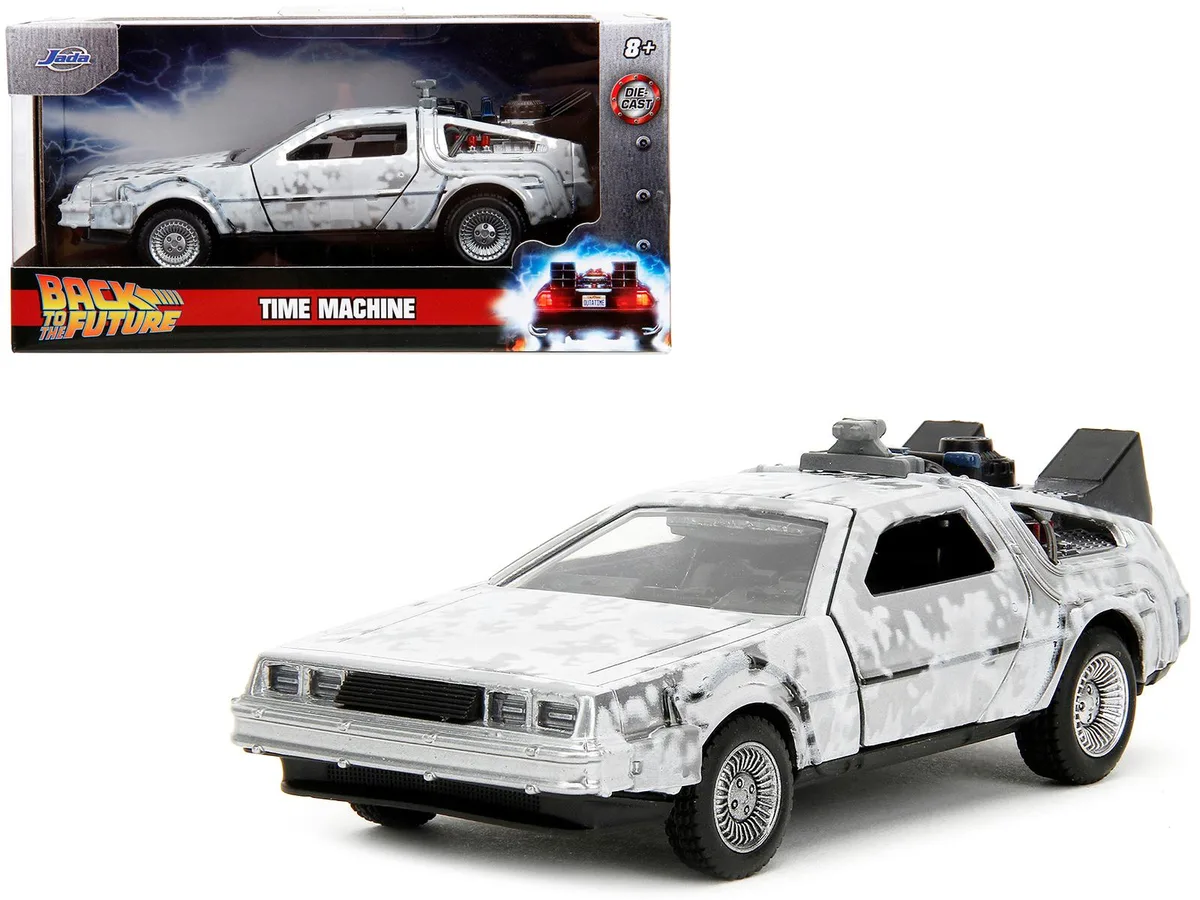 Jada Jada DMC DeLorean Time Machine Brushed Metal Frost Version 1:32 Diecast Car — product photo