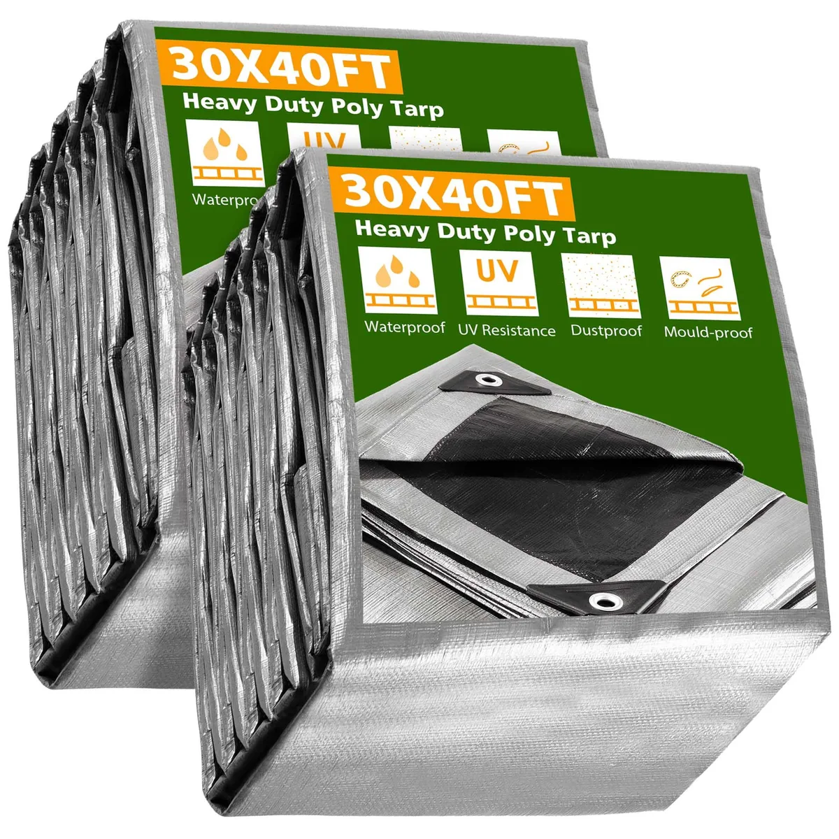 Yescom USA, Inc. Yescom USA, Inc. 2-Pack 30x40 ft 10-Mil Silver/Black Tarp — product photo