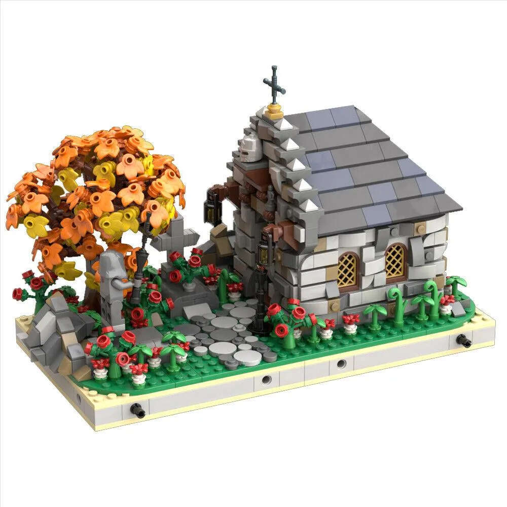 ZITIANYOUBUILD ZITIANYOUBUILD Medieval Small Cemetery Tomb Building Set 1281 Pieces MOC — product photo