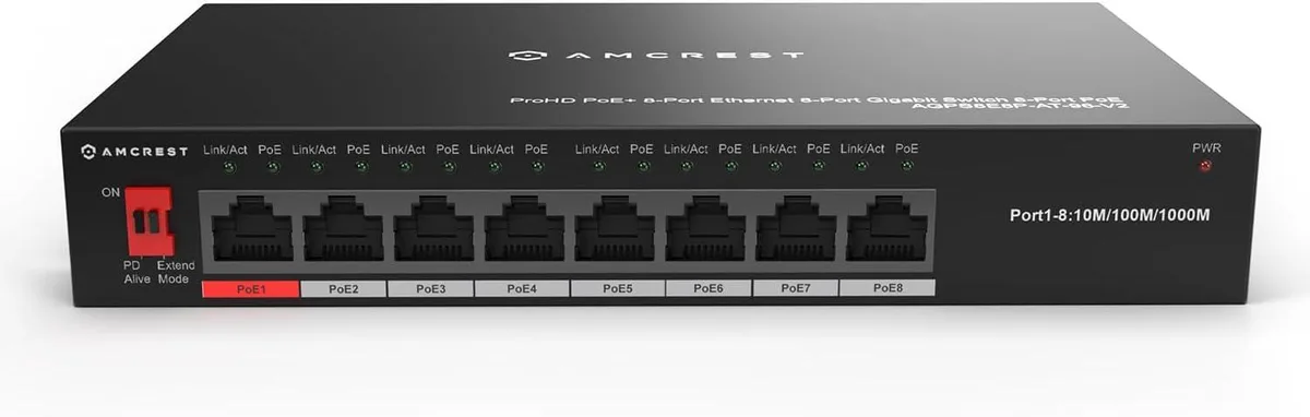 Amcrest Amcrest 8-Port POE+ Switch 96W Hi-PoE 60W AGPS8E8P-AT-96-V2 — product photo