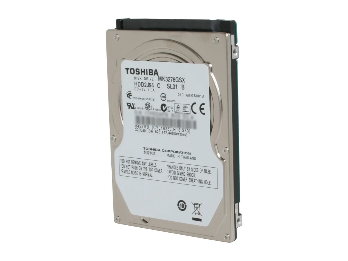 Toshiba Toshiba MK3276GSX 320GB 5400 RPM 8MB Cache SATA 3.0Gb/s 2.5" laptop hard drive — product photo