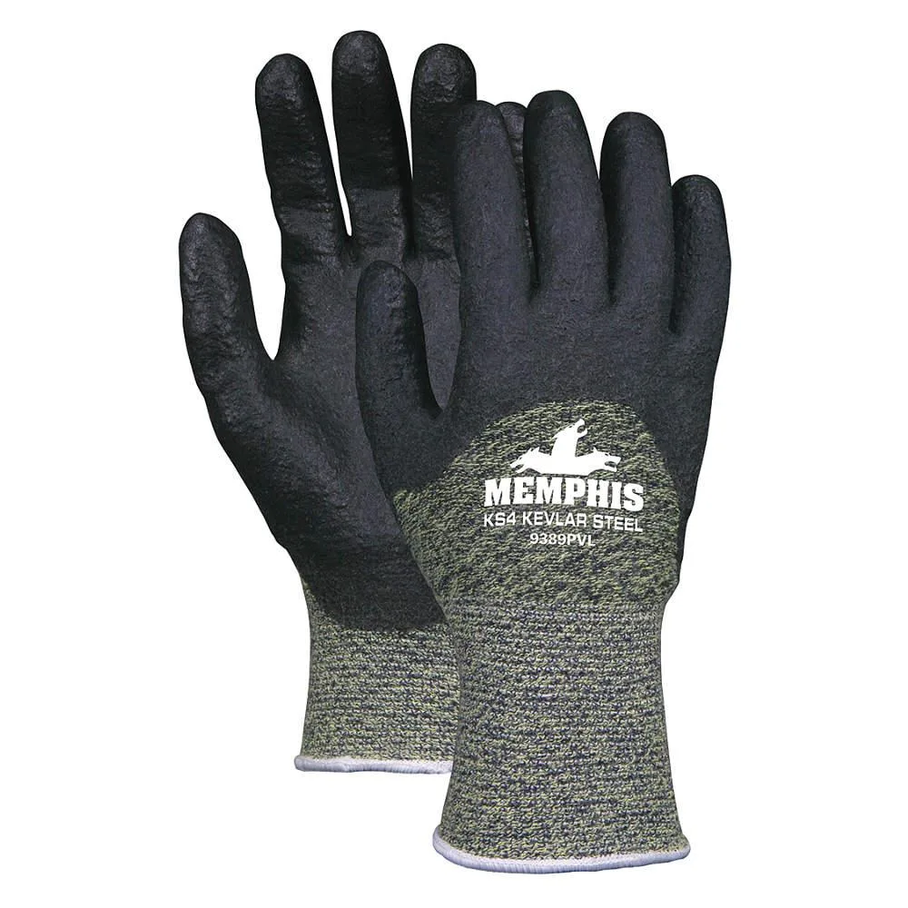 Memphis Memphis Glove Cut Gloves L Black Kevlar Steel Pair 9389PVL — product photo