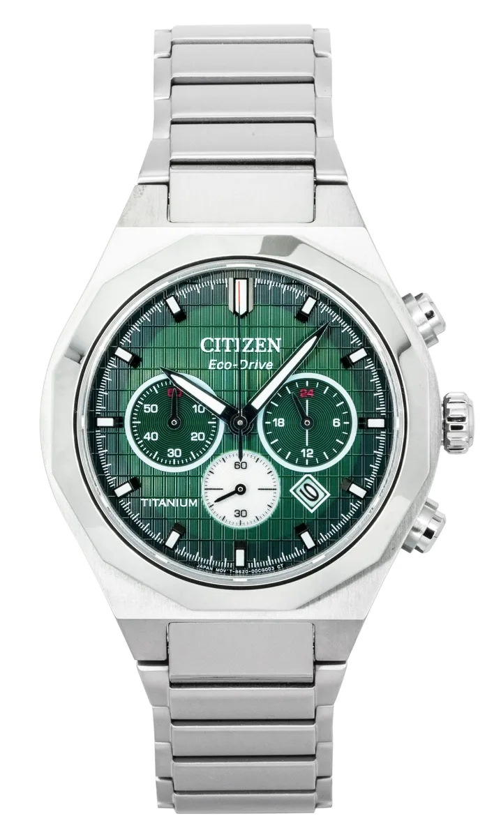 Citizen Citizen CA4691-59X Chronograph Eco-Drive Titanium Green Dial 41 mm 100 m — product photo
