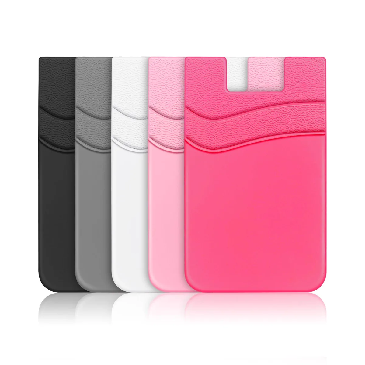 SHANSHUI Phone Wallet 5 Pack Multi-Color Silicone Card Holder — product photo
