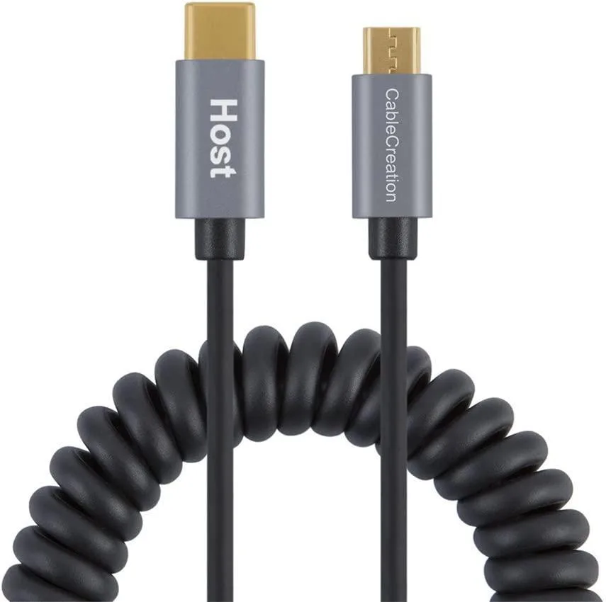 CableCreation CableCreation Coiled USB-C to Micro-USB OTG Cable 1.2m Black — product photo