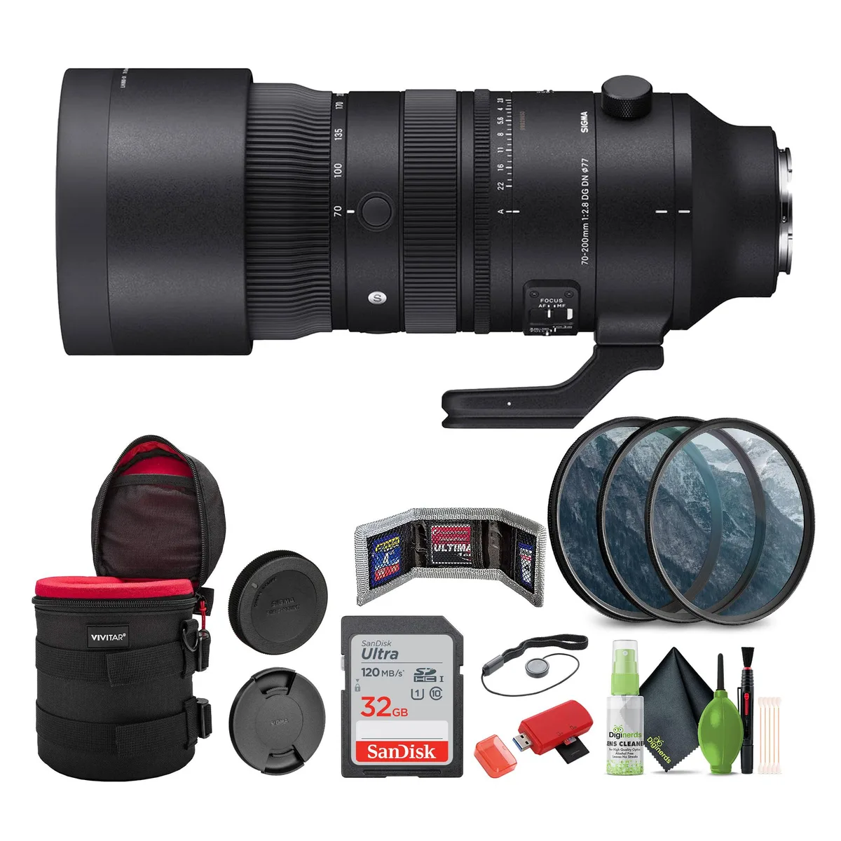 SIGMA Sigma 70-200mm f/2.8 DG DN OS Sports Lens Sony E Bundle — product photo