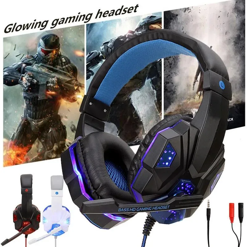 Hetai Tech Hetai Tech Gaming Headphone Red Blue White 40mm 32Ω 110dB 3.5mm 224cm — product photo