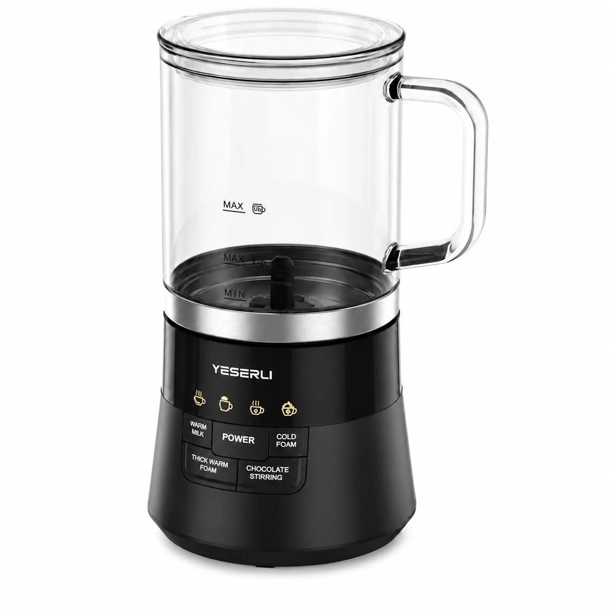 YESERLI MMF1015-1 4-in-1 cappuccino machine 250/400ml Black — product photo