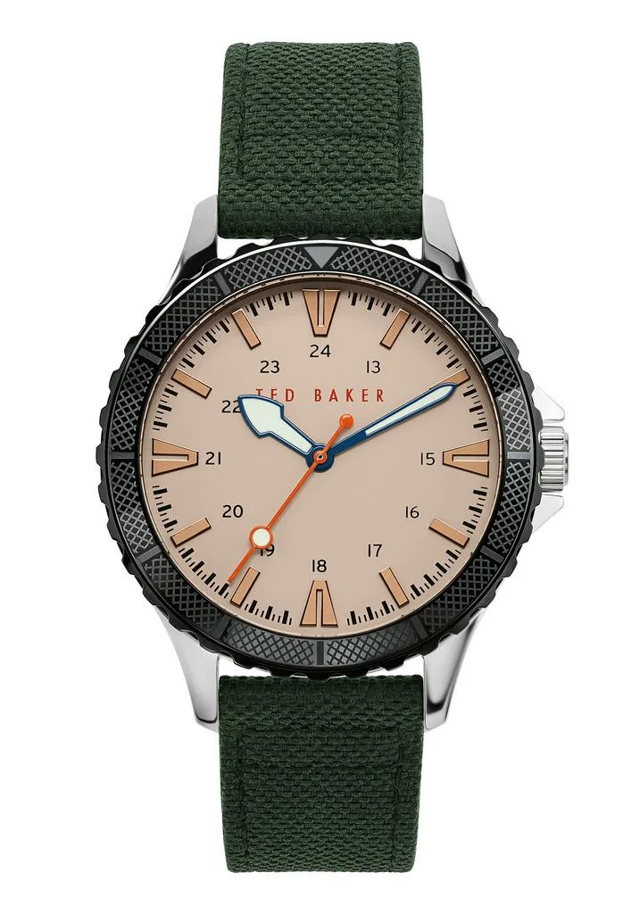 Ted Baker gents analog sporty watch stainless steel silver dial