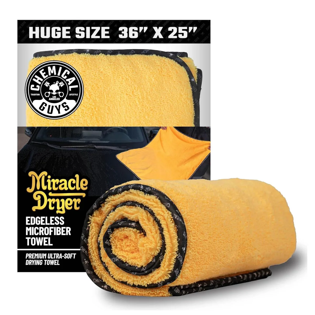 Metra MIC721 Microfiber Drying Towel 36 x 25 Inch Yellow Exterior Care — product photo