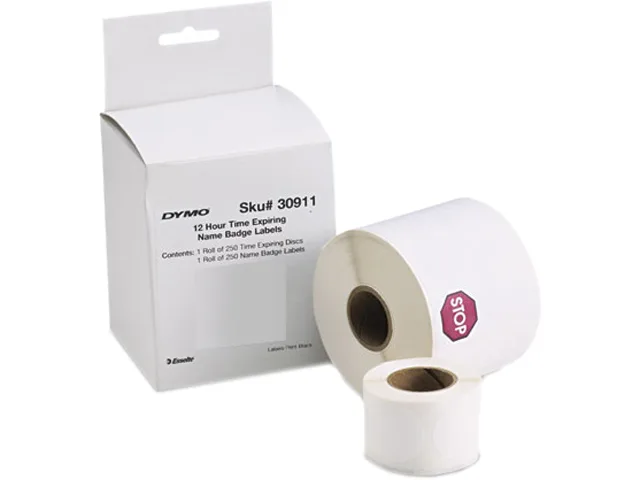 DYMO DYMO 30911 Time-Expiring Name Badges 2.25 x 4 250/Box pos accessory — product photo