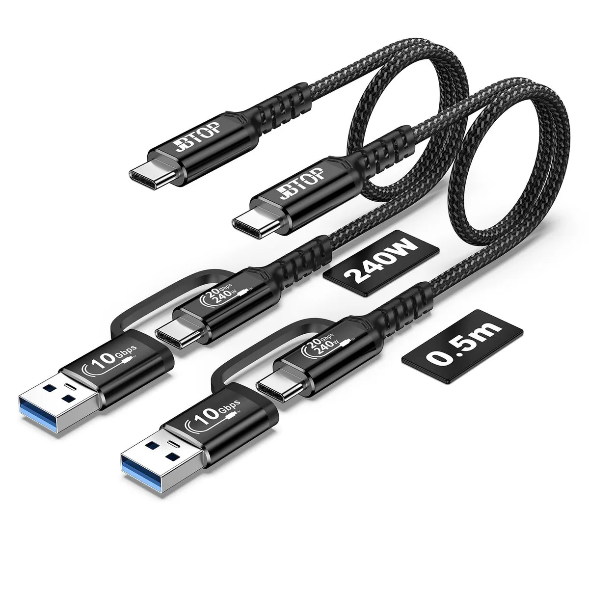  Belkin JA50-B-20G 2-in-1 Android Auto USB-C Cable 1.5ft 2Pack — product photo