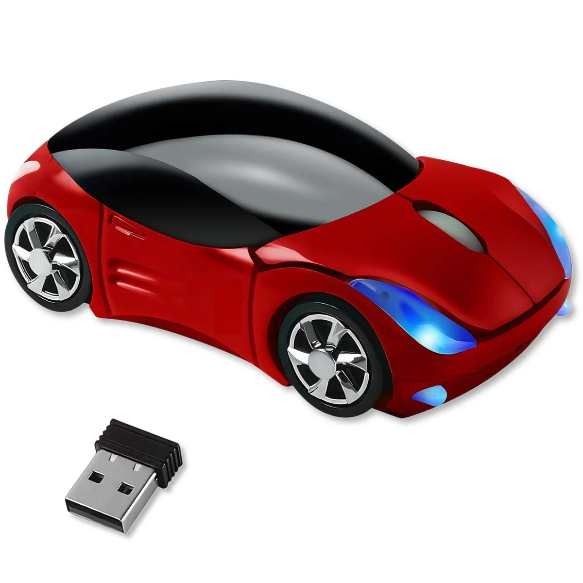  HUOPTTY Wireless Car Mouse Red 1600 DPI 2.4 GHz — product photo