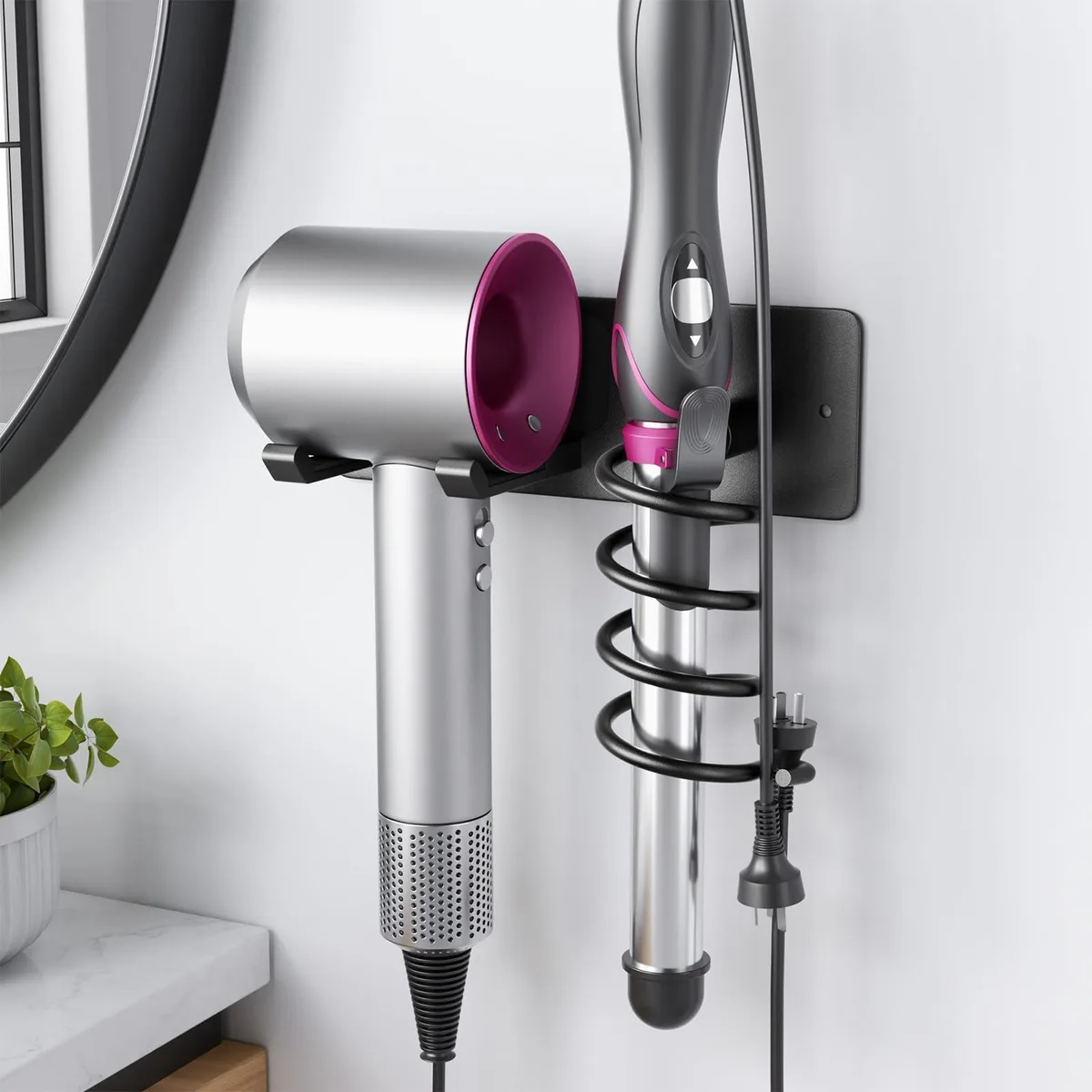  Tindbea Dryer-MB 2-in-1 Hair Dryer Holder Matte Black — product photo