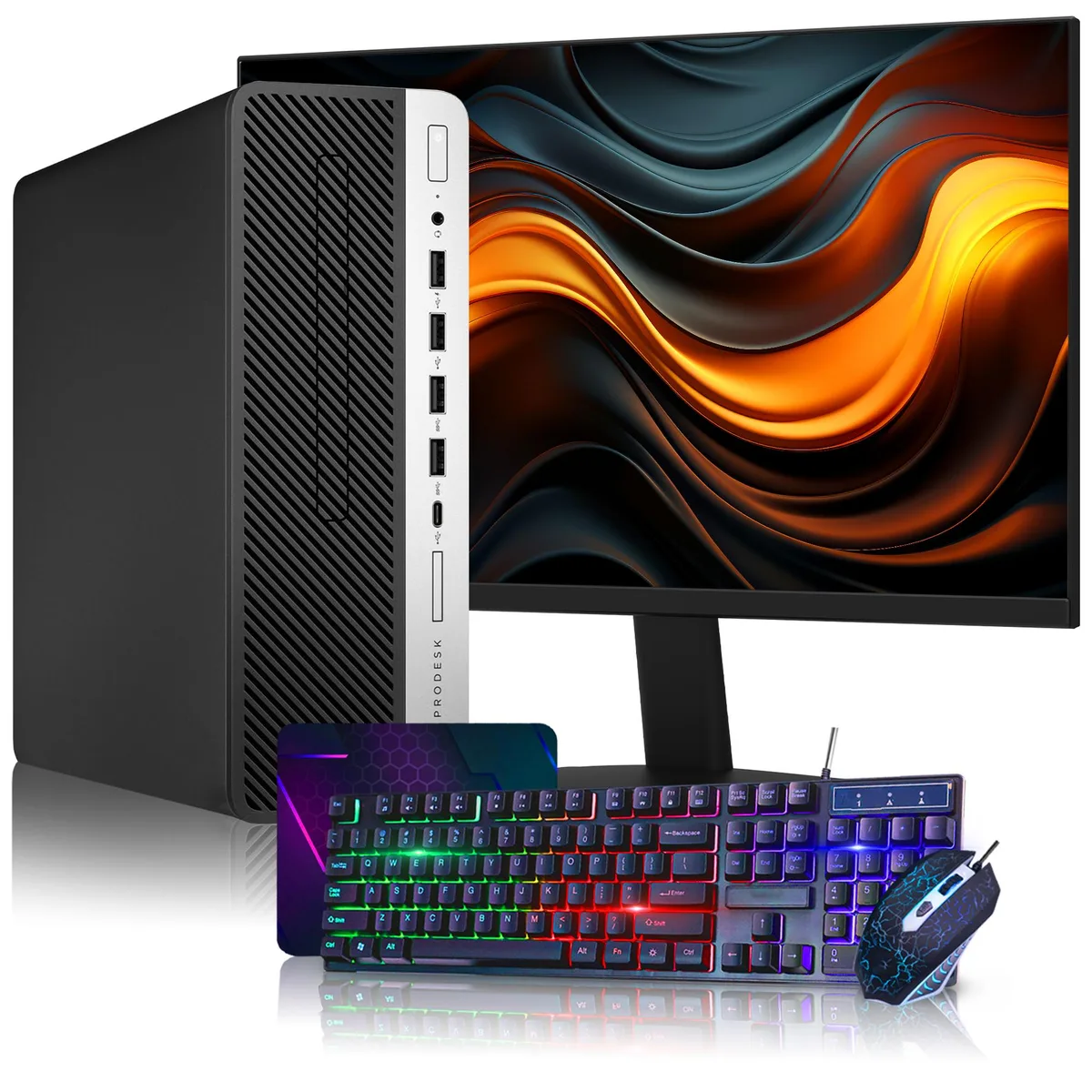 HP HP ProDesk 600 G4 SFF Desktop PC i5-8500 32GB DDR4 1TB SSD 24" FHD Monitor Windows 11 Pro — product photo
