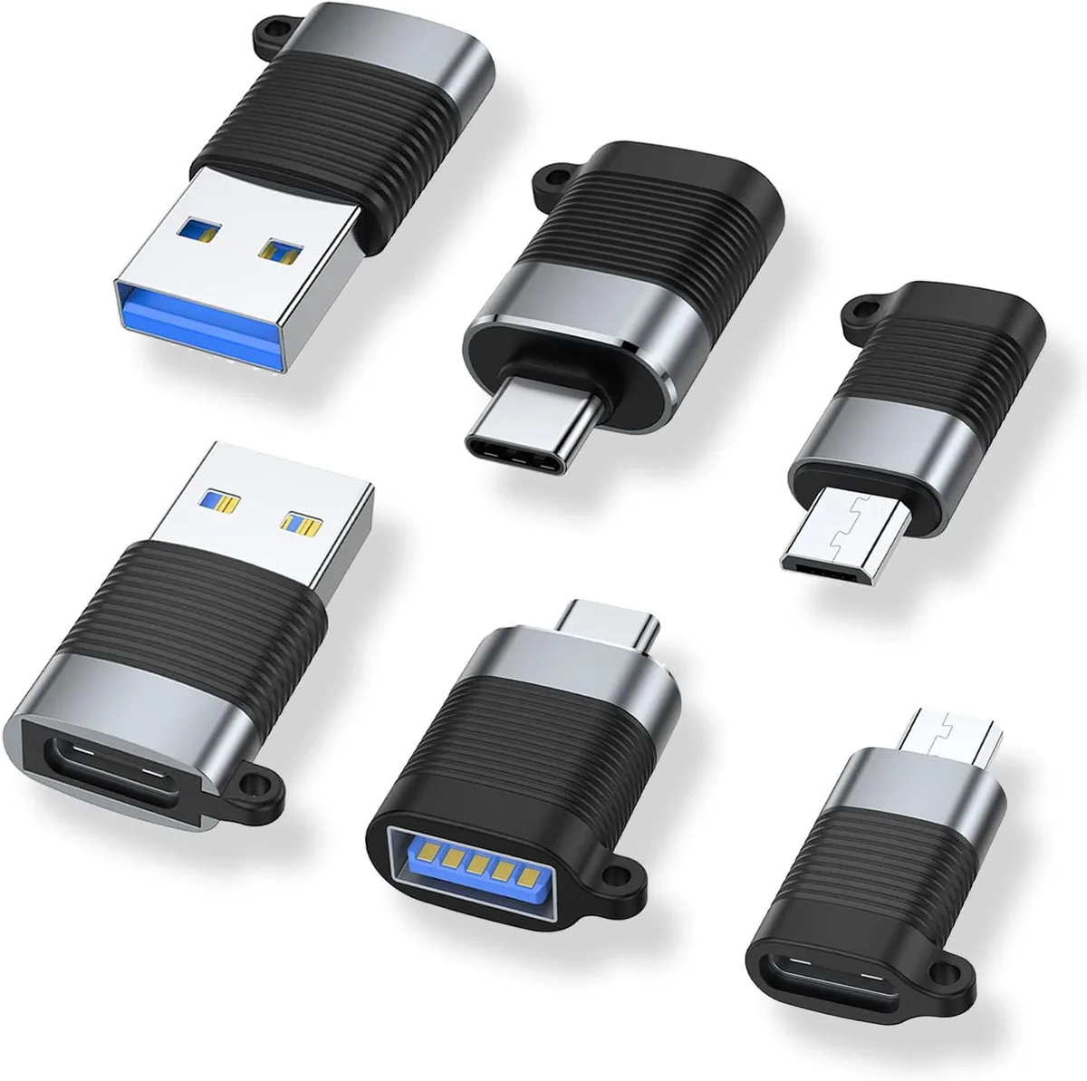 xfactory xfactory USB C Adapter 6 Pack Micro USB Male USB 3.0 Male USB C Female Converter — product photo