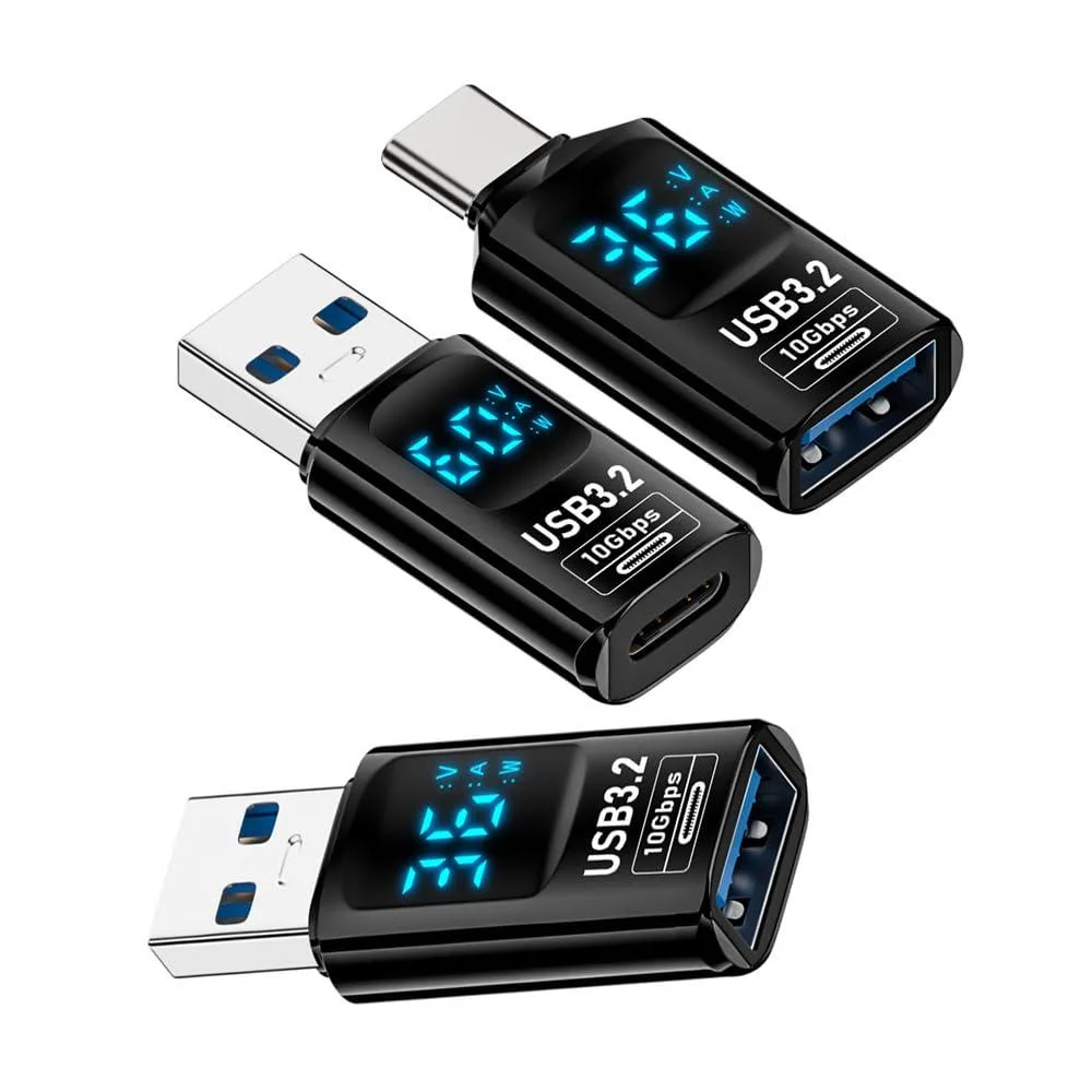 Fervit Fervit USB-C to USB 3.2 Type-A Adapter 10Gbps LED Display 3pcs — product photo