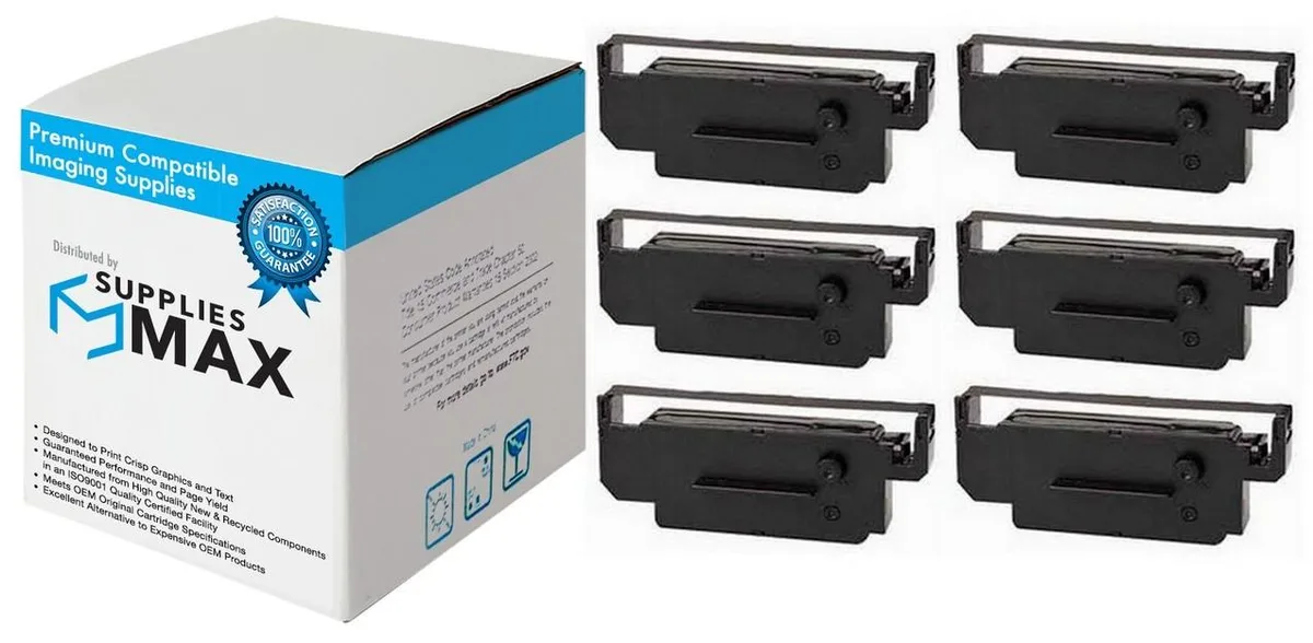 SuppliesMax SuppliesMax Citizen IR-51RB Black/Red Printer Ribbon 6 Pack — product photo