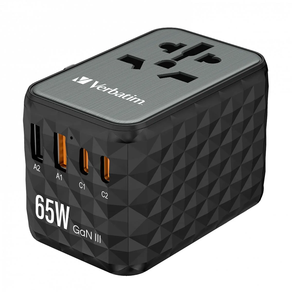VERBATIM Verbatim UTA-05 GaN III 65W Universal Travel Adapter 5-port #32120 — product photo