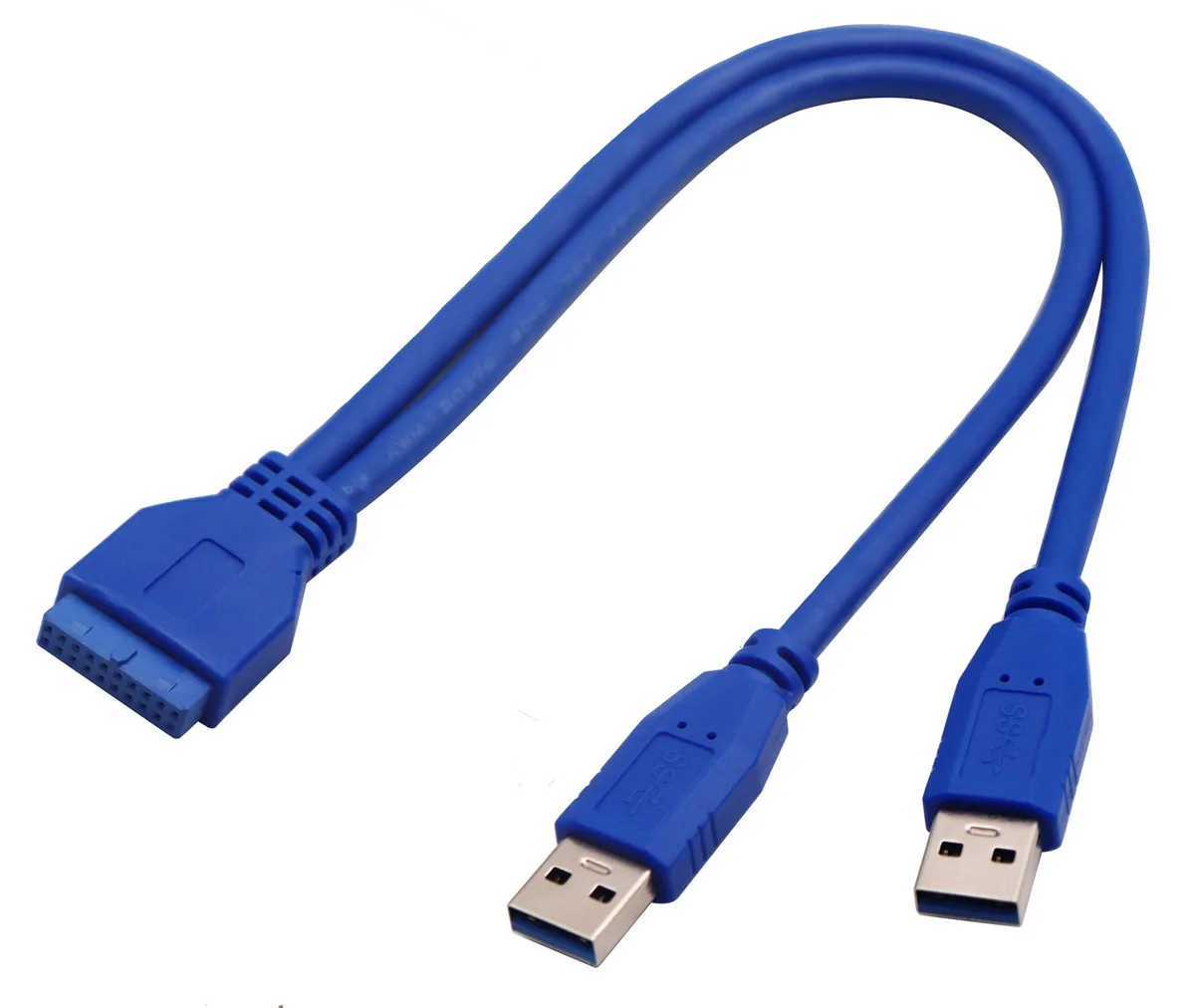 BUCIER BUCIER USB 3.0 20-pin header to dual USB-A male cable 30 cm — product photo