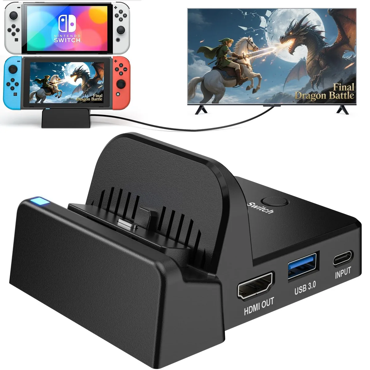  VIXLW U800 USB Display Adapter for Nintendo Switch/OLED 4K HDMI 85g — product photo