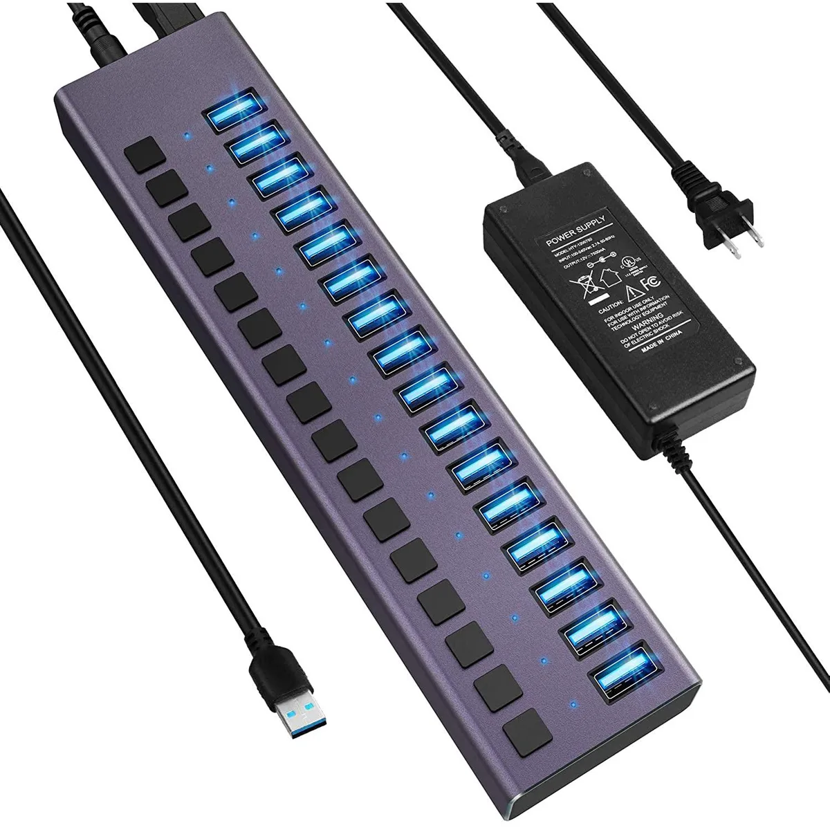 EKSA EKSA 16 Port USB 3.0 Hub Purple — product photo