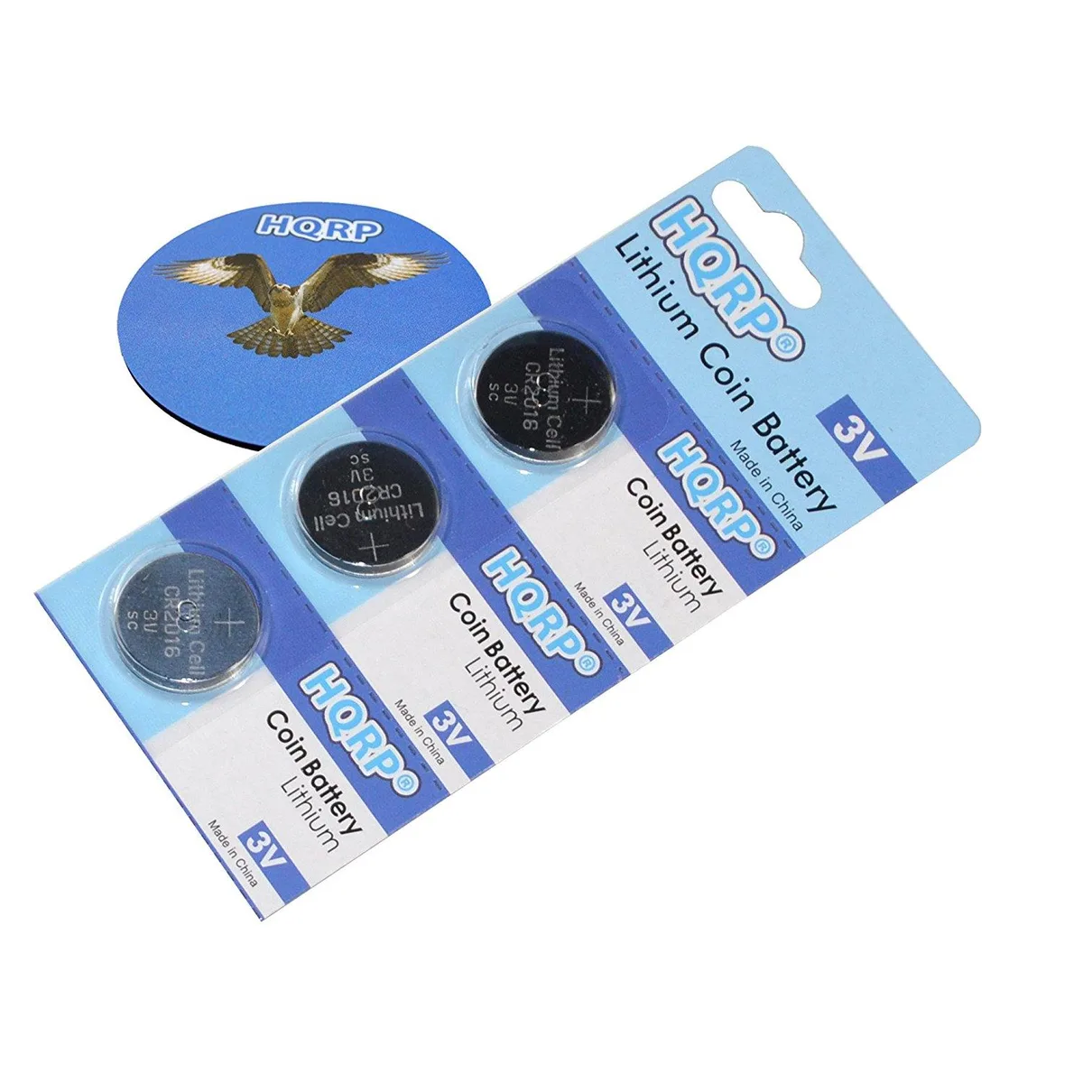 HQRP HQRP 3-Pack Lithium Coin Cell 3V + Coaster — product photo